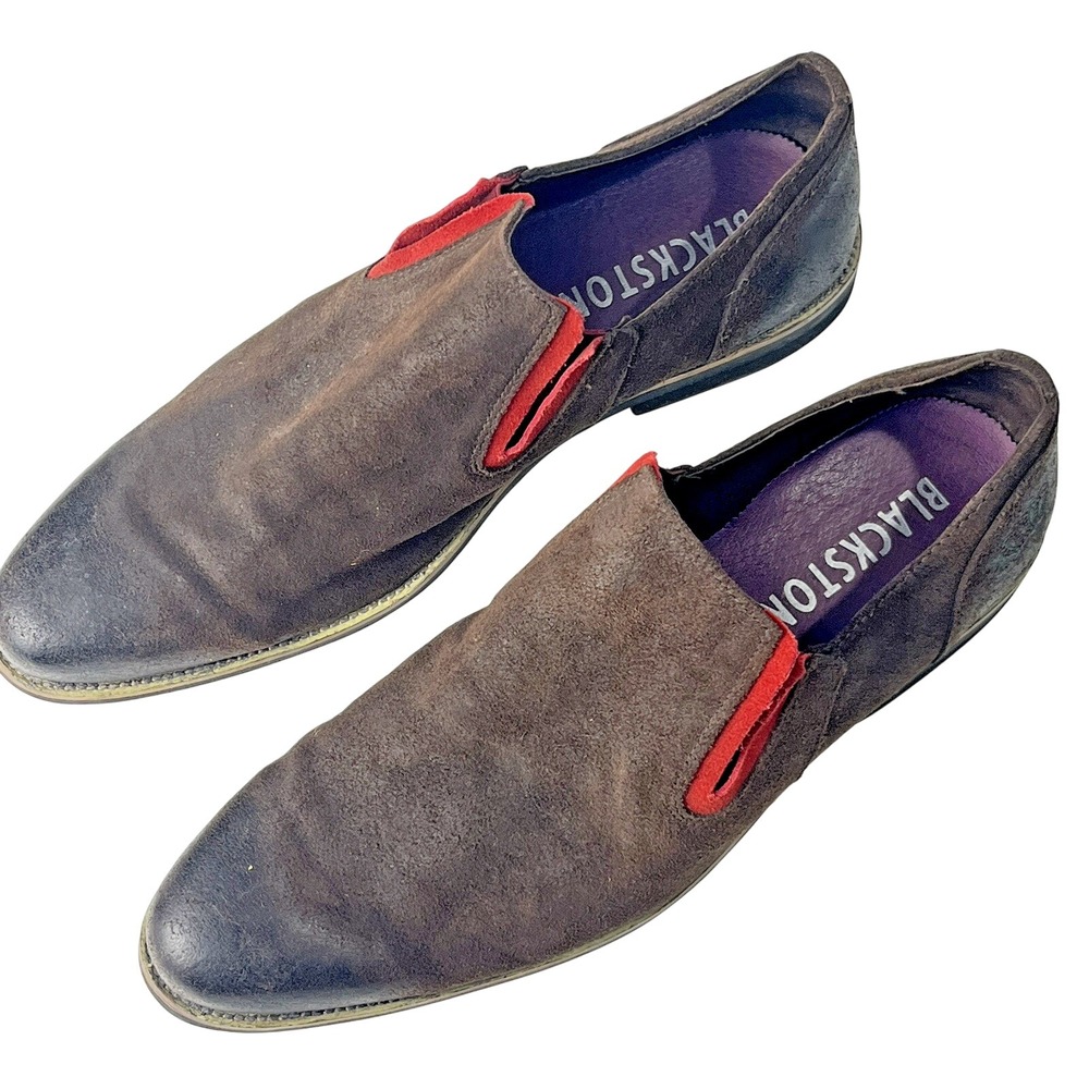Blackstone Men's Suede‎ Leather Loafers Slip-On Shoes Size 44 Brown 10.5